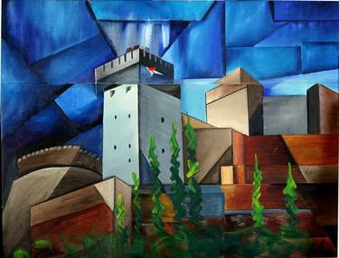 Print of Cubism Landscape Paintings by willy L'Eplattenier