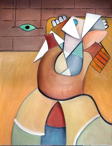 Original Cubism Abstract Painting by willy L'Eplattenier