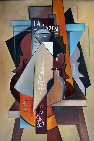 Original Cubism Abstract Painting by Willy Jean Riesen