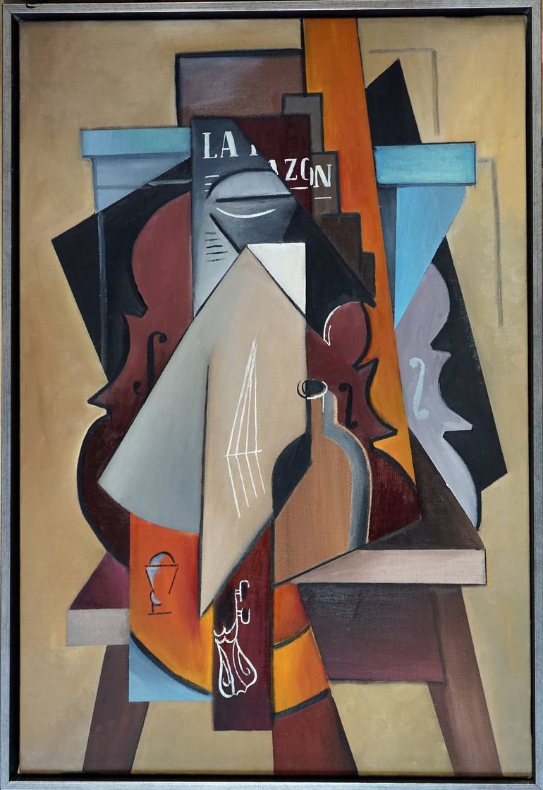 Original Cubism Abstract Painting by willy L'Eplattenier