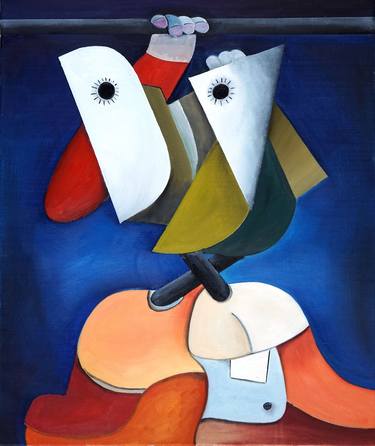 Original Cubism Abstract Painting by Willy Jean Riesen