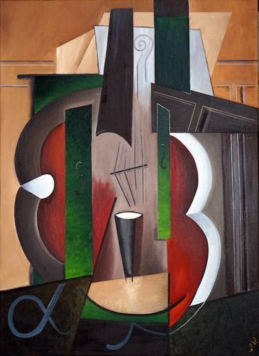 Original Cubism Music Paintings by willy L'Eplattenier