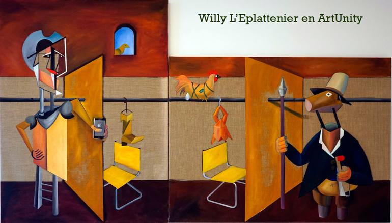 Original Cubism Abstract Painting by willy L'Eplattenier