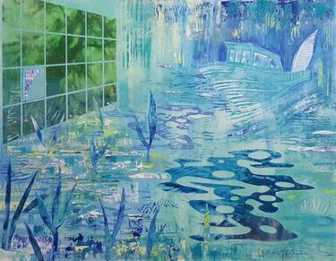 Original Symbolism Landscape Painting by Miriam Van Cleemput