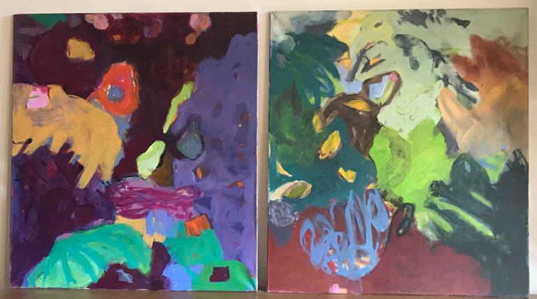 Original Abstract Expressionism Abstract Painting by Gerrit Oppelland-Hampel