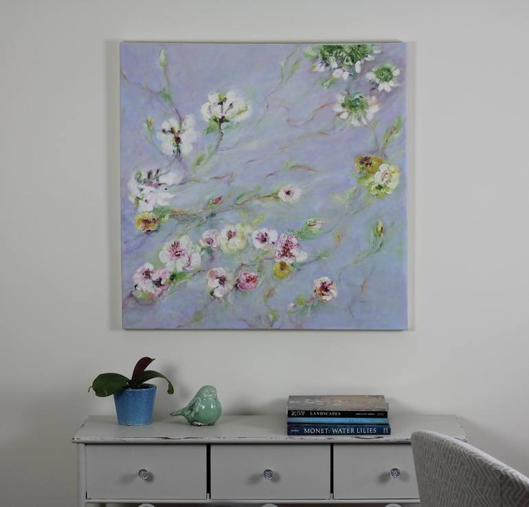 Original Abstract Expressionism Floral Painting by Raewyn Carboni