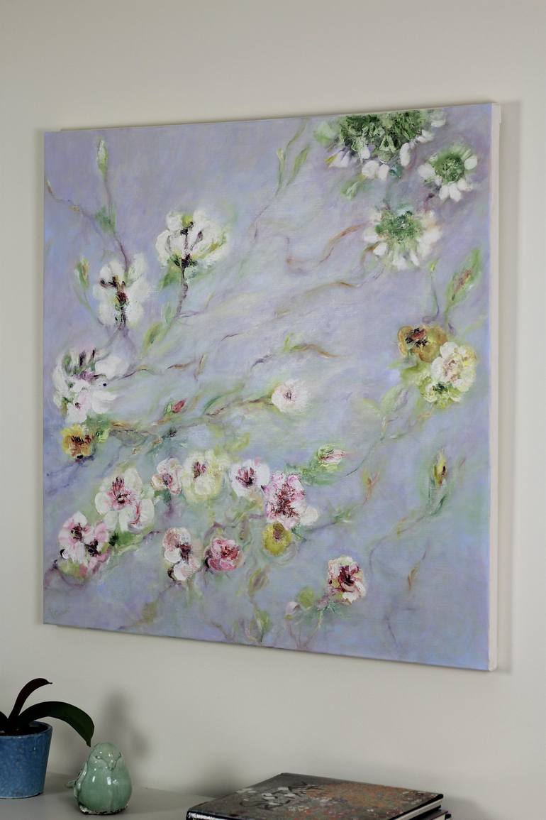 Original Abstract Expressionism Floral Painting by Raewyn Carboni