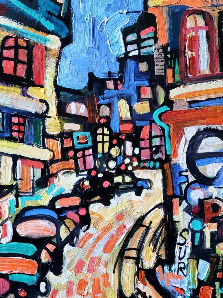 Original Impressionism Cities Painting by Nicolai Ostapenco