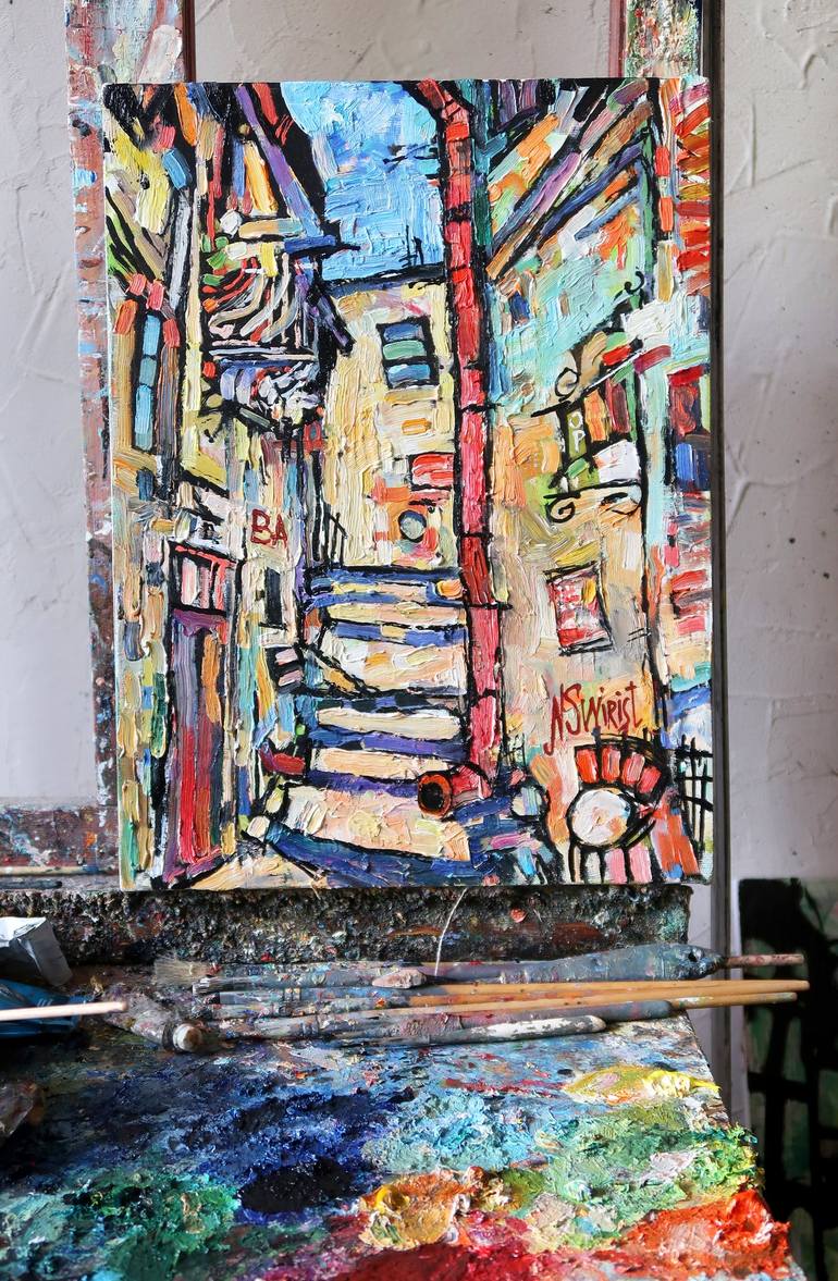 Original Impressionism Cities Painting by Nicolai Ostapenco