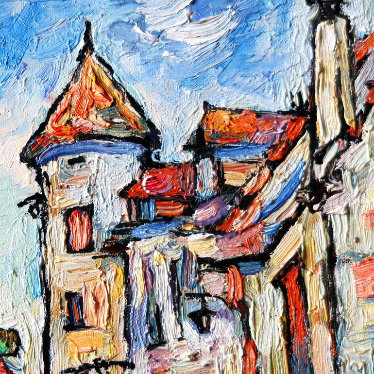 Original Impressionism Cities Painting by Nicolai Ostapenco