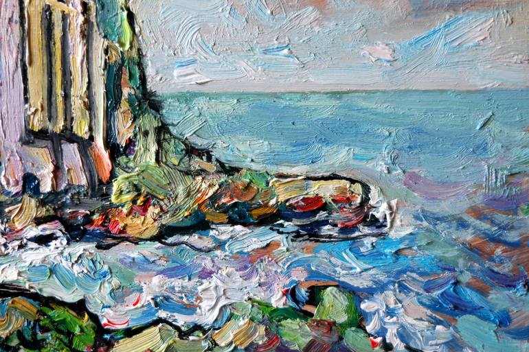 Original Impressionism Beach Painting by Nicolai Ostapenco