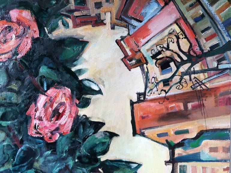 Original Expressionism Floral Painting by Nicolai Ostapenco