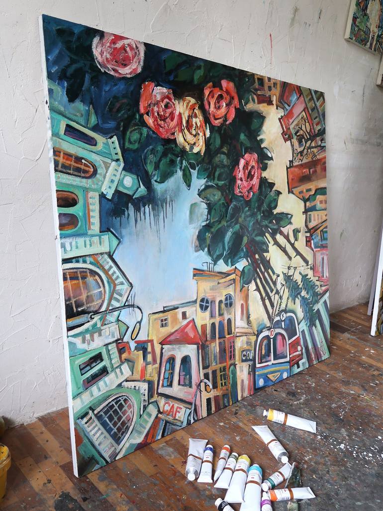 Original Expressionism Floral Painting by Nicolai Ostapenco