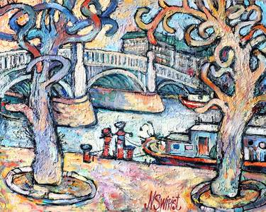 Original Impressionism Boat Paintings by Nicolai Ostapenco