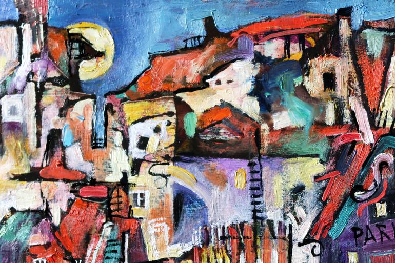 Original Abstract Expressionism Landscape Painting by Nicolai Ostapenco