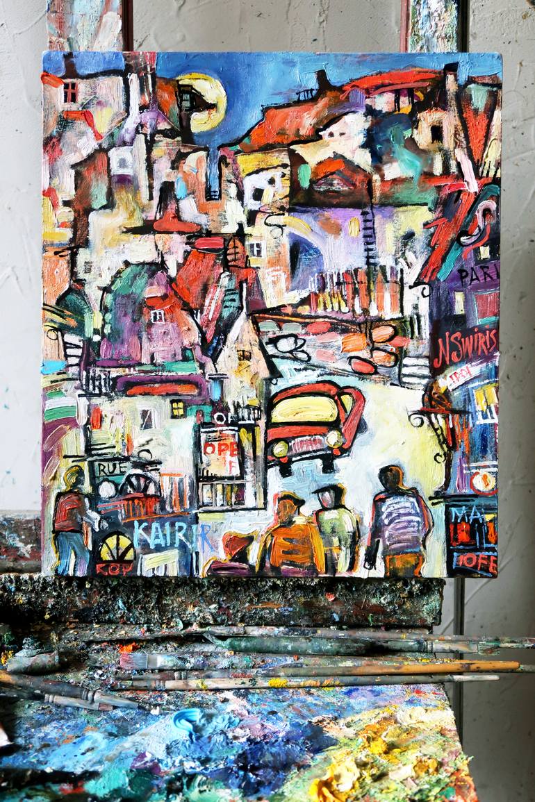 Original Abstract Expressionism Landscape Painting by Nicolai Ostapenco