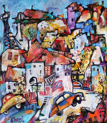Original Abstract Expressionism Architecture Paintings by Nicolai Ostapenco