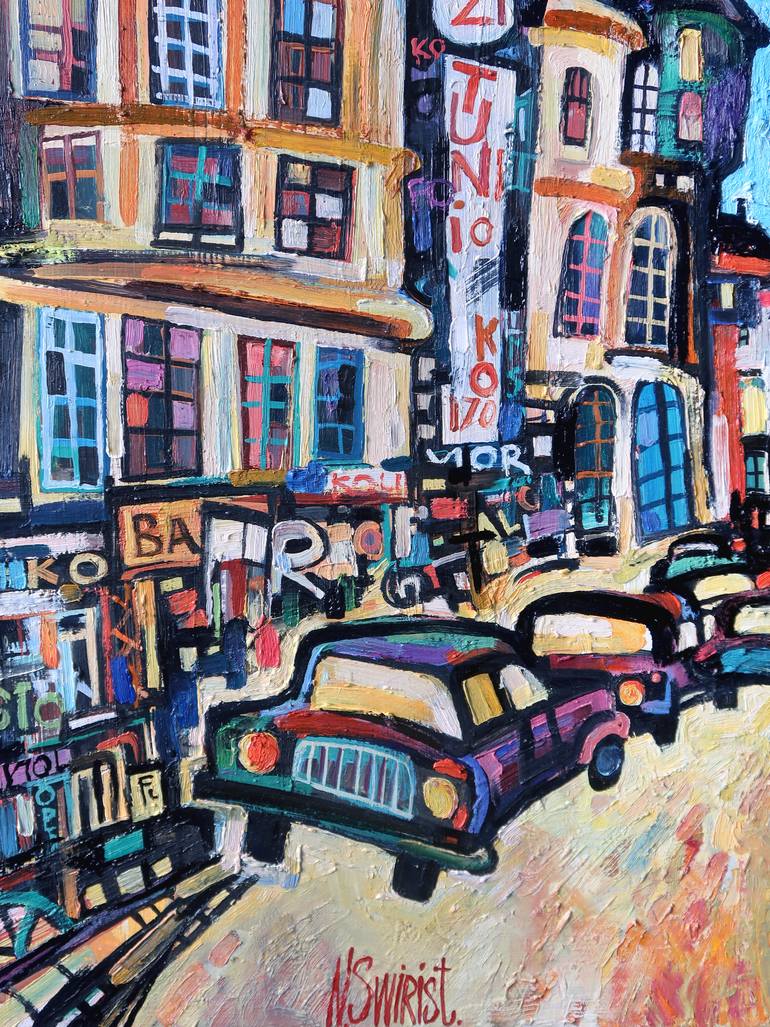 Original Abstract Expressionism Architecture Painting by Nicolai Ostapenco