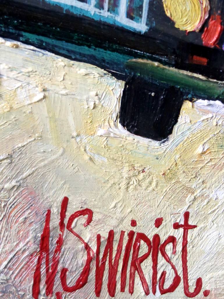 Original Abstract Expressionism Architecture Painting by Nicolai Ostapenco