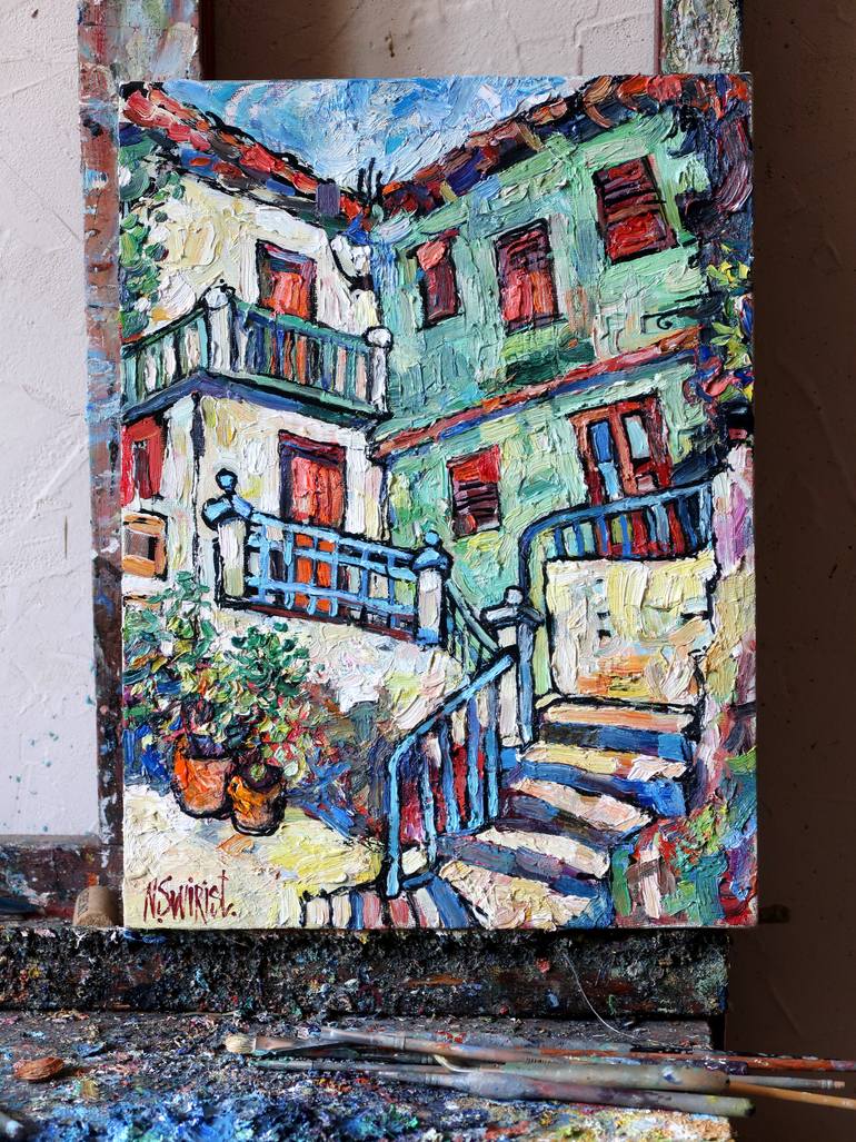 Original Impressionism Architecture Painting by Nicolai Ostapenco