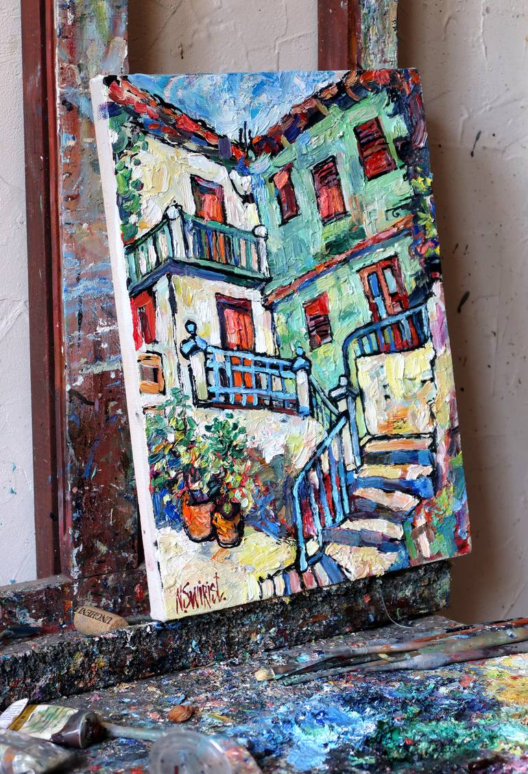 Original Impressionism Architecture Painting by Nicolai Ostapenco