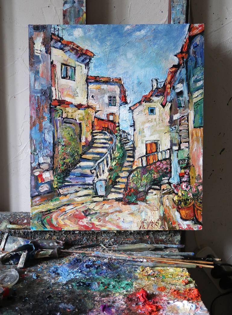 Original Realism Architecture Painting by Nicolai Ostapenco