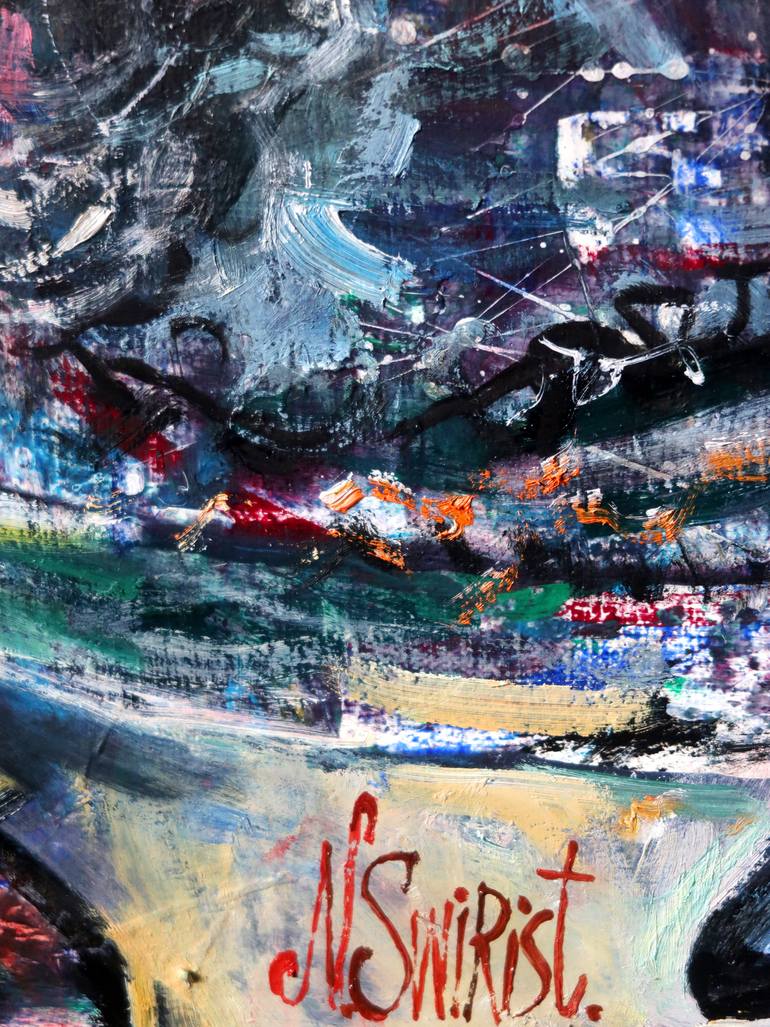 Original Abstract Expressionism Music Painting by Nicolai Ostapenco