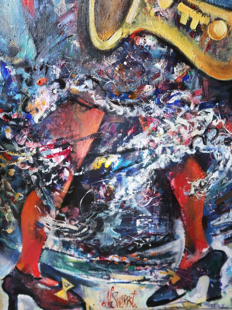 Original Abstract Expressionism Music Painting by Nicolai Ostapenco
