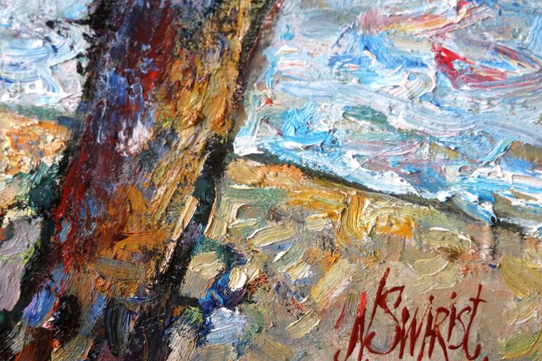 Original Impressionism Beach Painting by Nicolai Ostapenco