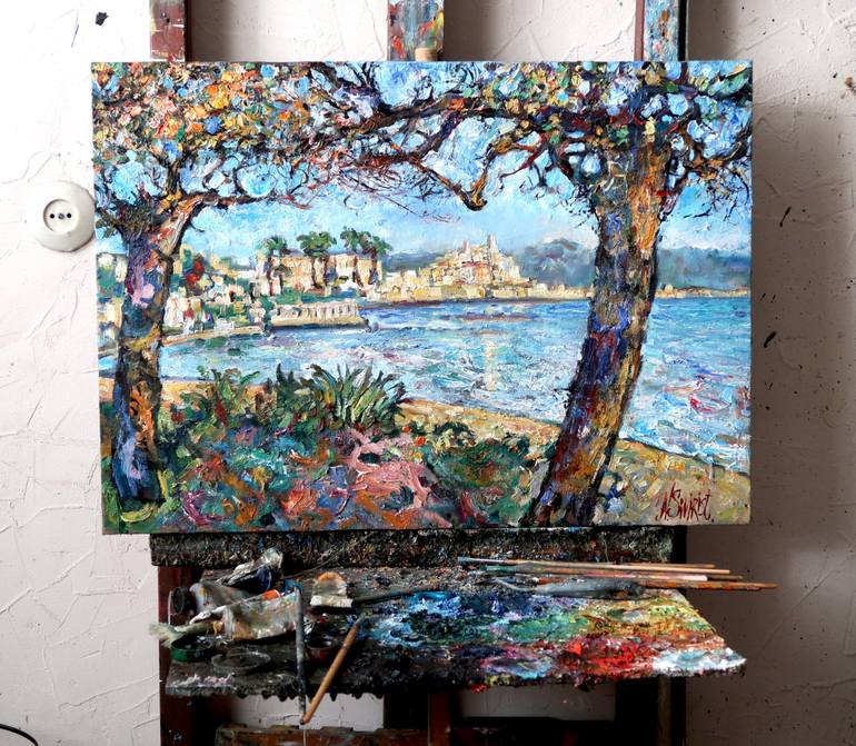 Original Impressionism Beach Painting by Nicolai Ostapenco