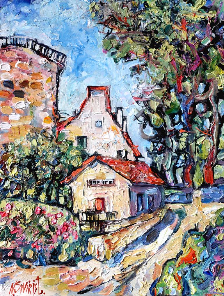 Original Architecture Painting by Nicolai Ostapenco | Impressionism Art on Other | The road and Provence