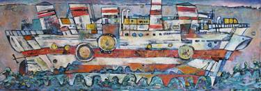 Original Abstract Expressionism Ship Paintings by Nicolai Ostapenco