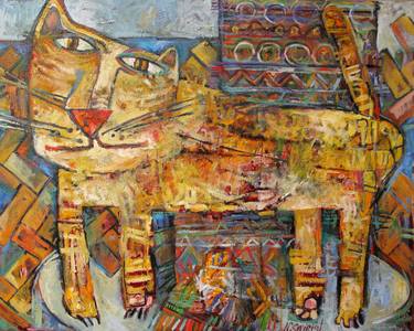 Print of Abstract Expressionism Cats Paintings by Nicolai Ostapenco