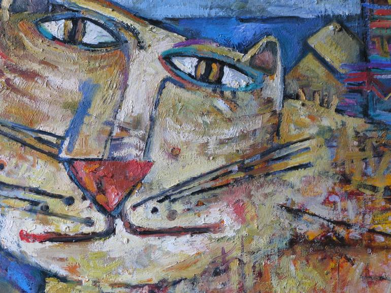 Original Cats Painting by Nicolai Ostapenco