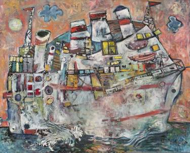 Print of Abstract Ship Paintings by Nicolai Ostapenco
