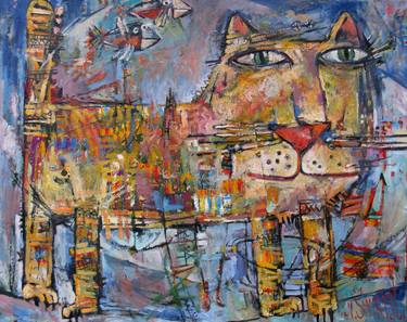 Print of Abstract Expressionism Cats Paintings by Nicolai Ostapenco