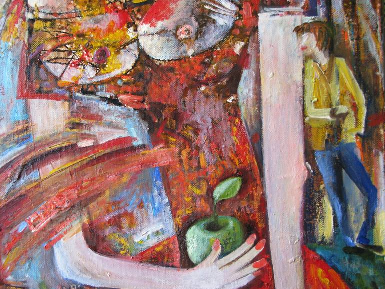Original Abstract Transportation Painting by Nicolai Ostapenco