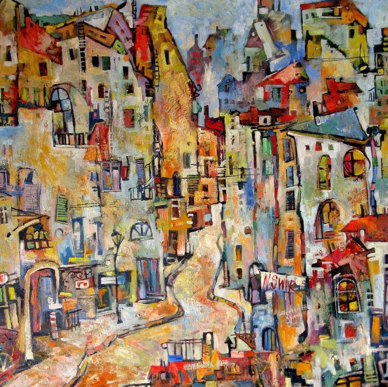 Town Painting by Nicolai Ostapenco | Saatchi Art