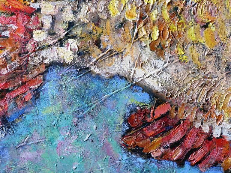 Original Abstract Expressionism Fish Painting by Nicolai Ostapenco