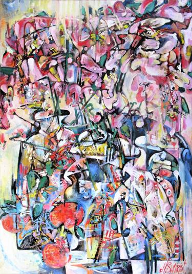 Original Abstract Expressionism Floral Paintings by Nicolai Ostapenco
