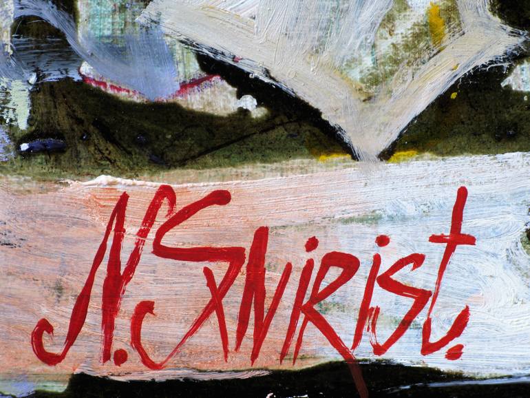 Original Abstract Expressionism Fantasy Painting by Nicolai Ostapenco
