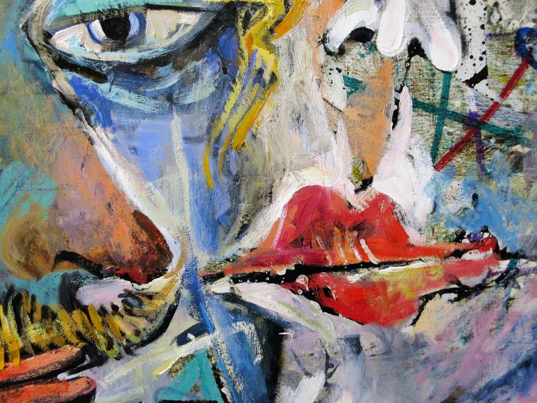Original Abstract Expressionism Fantasy Painting by Nicolai Ostapenco