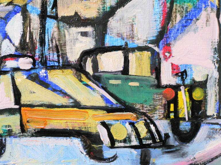 Original Abstract Expressionism Transportation Painting by Nicolai Ostapenco