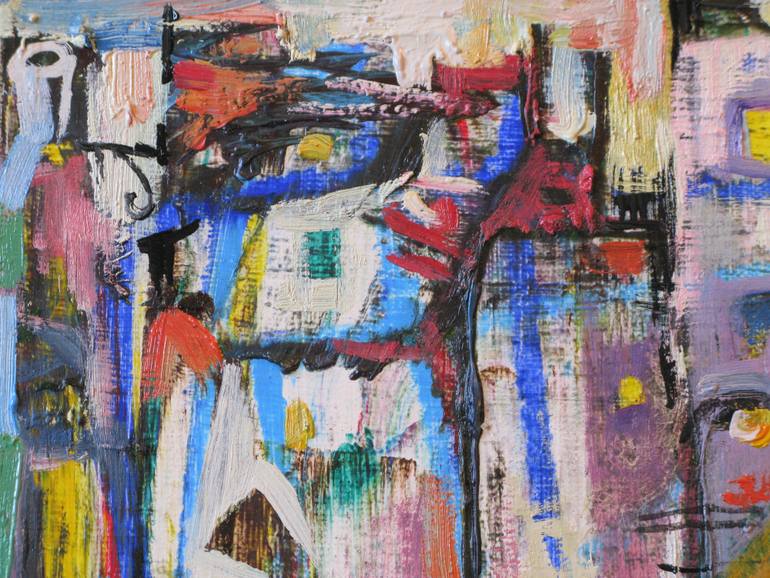 Original Abstract Expressionism Transportation Painting by Nicolai Ostapenco