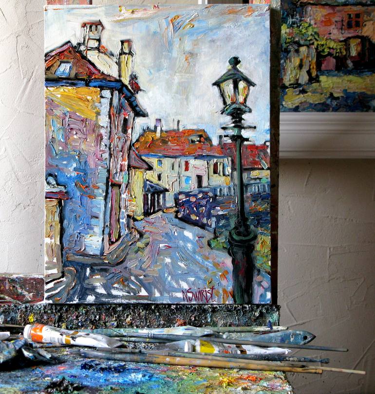 Original Impressionism Architecture Painting by Nicolai Ostapenco