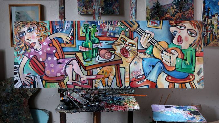 Original Abstract Expressionism Food & Drink Painting by Nicolai Ostapenco