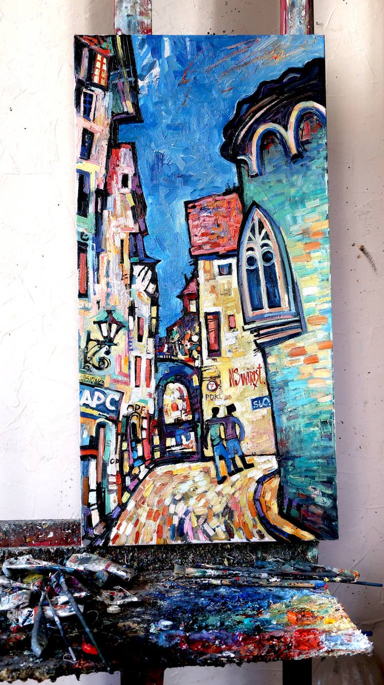 Original Illustration Landscape Painting by Nicolai Ostapenco