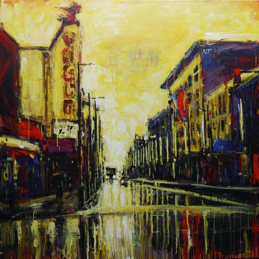 Original Expressionism Cities Painting by David Wilson