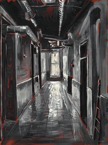 Original Expressionism Interiors Painting by David Wilson