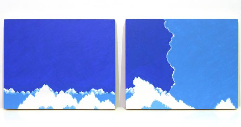 Original Landscape Painting by James Moore | Contemporary Art on Wood | Sky Zone 1 and 2